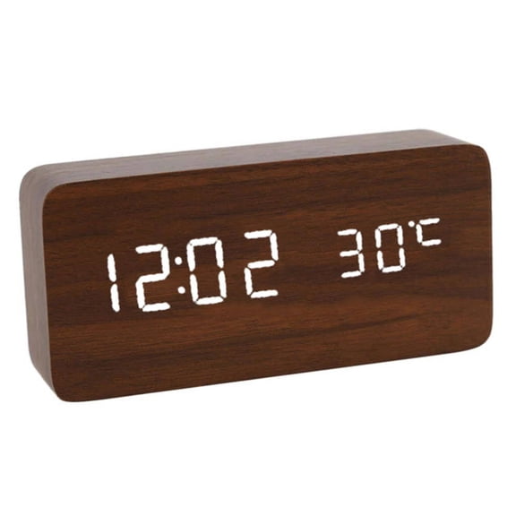DESIGNICE 2026 New Alarm Clock Voice Activated Power Saving Alarm Clocks for Bedrooms Adjustable & Auto Dimming Digital Alarm Clocks for Bedrooms Brown Orange