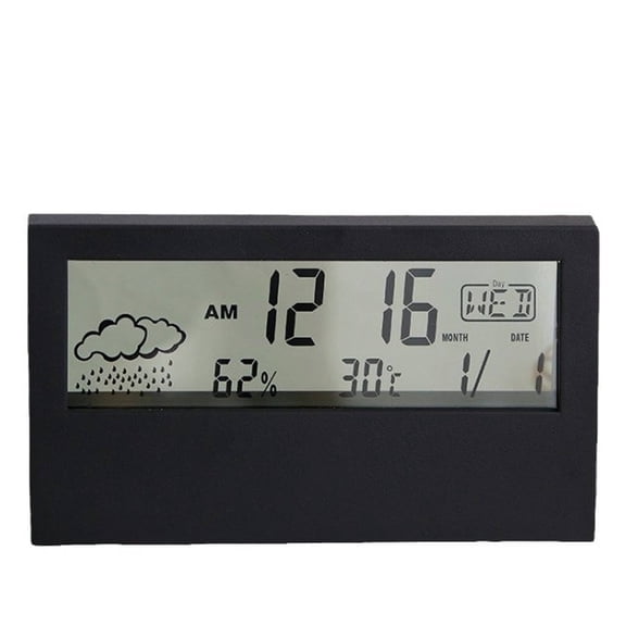 DESIGNICE 2026 New Alarm Clocks for Bedrooms Weather Condition Indication Digital Clock Weather Temp Humidity Display Clock for Bedroom Weather Monitoring Home Use Indoor Climate Control