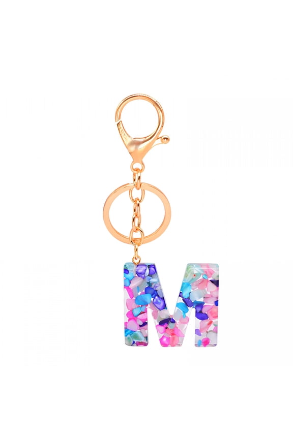 2026 New Alphabet Initial Letters Keychain Epoxy Initial Letter Charm Keychain for Women 26 Initial Letter A-Z Initial English Charm Key Ring for Women Girl Birthday Gifts