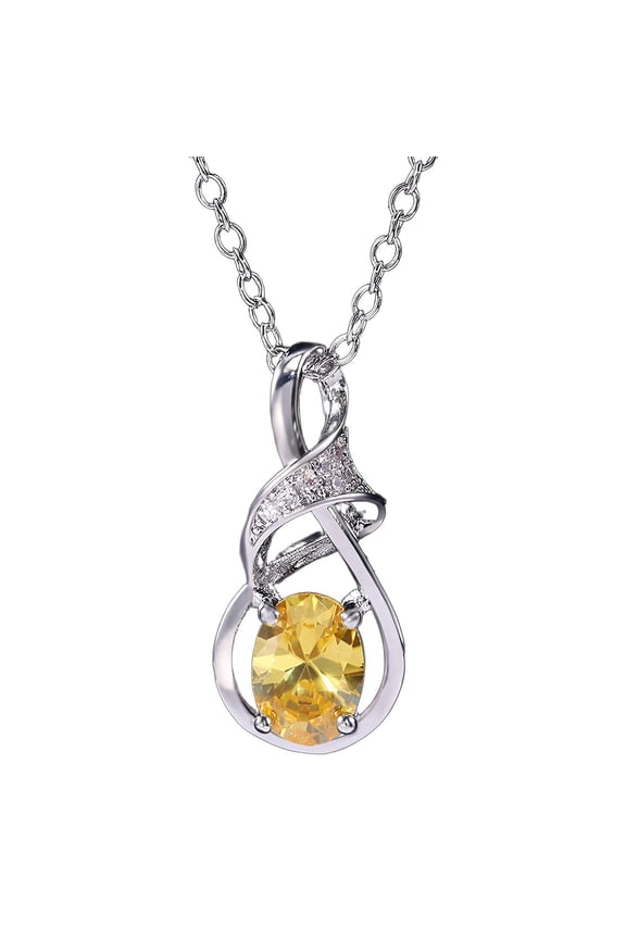 2026 New Amethyst Necklace Prong Setting Birthstone Necklace Secures Gemstones Purple Gifts for Women Yellow for Birthdays Anniversaries Special Occasions Casual Wear Personalized Gifts