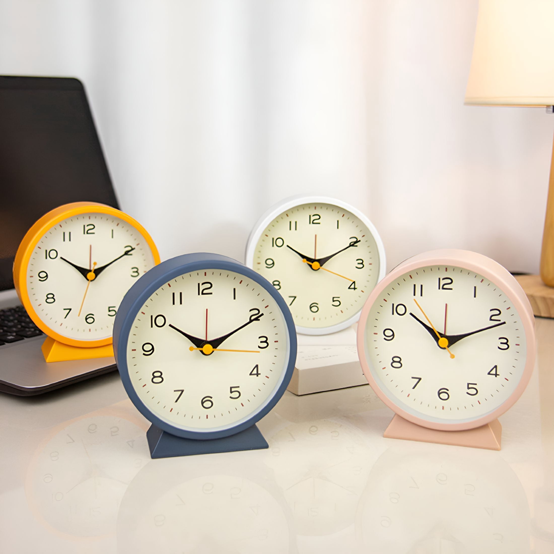 DESIGNICE 2026 New Analog Clock,Alarm Clock Battery Operated,Silent Non ...