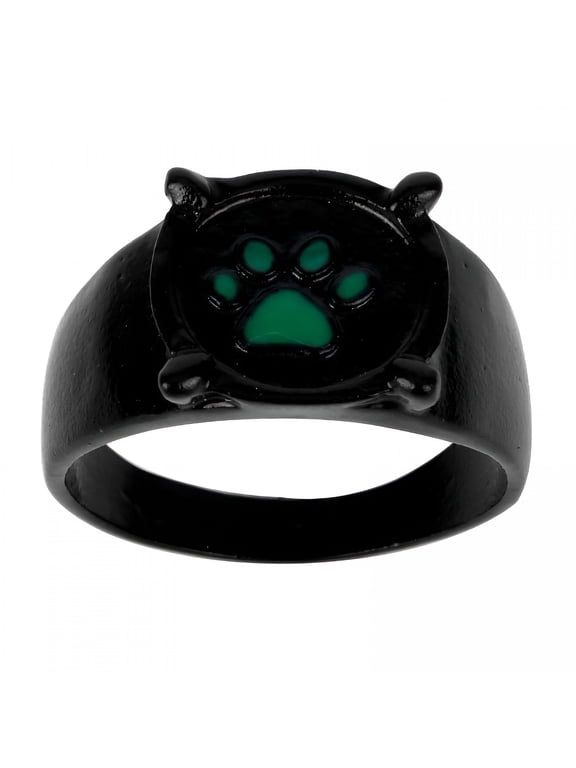 2026 New Animal Ring Cartoon Paw Print Ring for Men and Women Alloy Zodiac Ring Party Jewelry Birthday Gift Fashion Black Rings