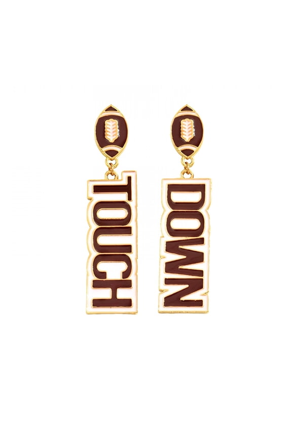 2026 New Asymmetrical Earrings Game Day Earrings for Girlfriends Football Fans Earrings for Cheerleaders Real Hoop Earrings Womens Western Jewelry Dangle Earring Flat Back Long Earrings