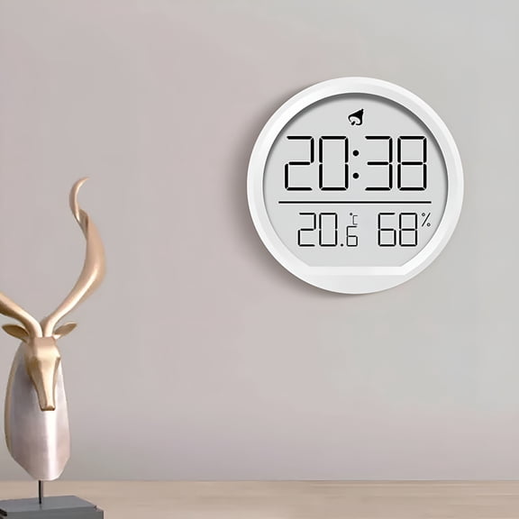 DESIGNICE 2026 New Auto Set Digital Wall Clock Battery Operated,Desk Clocks with Temperature,Humidity and Date,Large Display Digital Calendar Alarm Clock for Elderly,Bedroom,Office