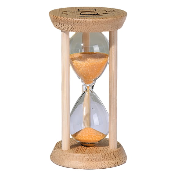 DESIGNICE 2026 New Bamboo Fluorescent Hourglass Timer-Romantic Glow-In-The-Dark Hourglass Square Shape Sand Timer Glass Sand Timer,Fluorescent Hourglass,Glowing Hourglass Orange