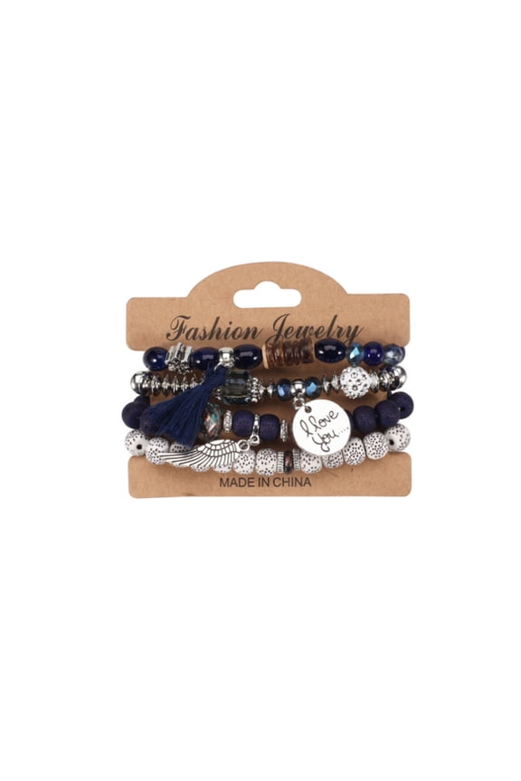 2026 New Bracelet Nature Inspired Feather Design Bohemian Bracelet Intricate Bead Pattern Beaded Bracelet Organic Texture for Daily Wear Parties Gifts Blue