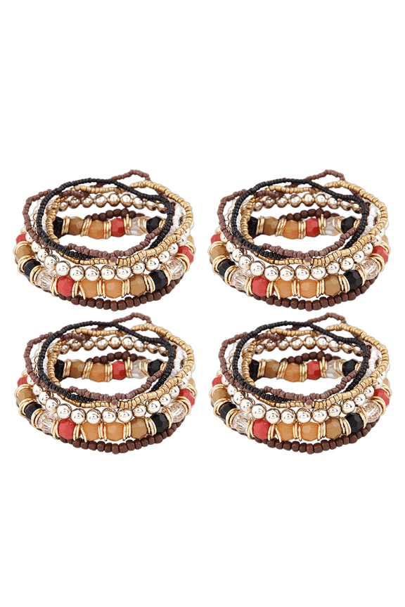 2026 New Bracelets for Teen Girls Bohemian Bracelet Friendship Bracelets Hybrid Multi Layered Elastic Matching Bracelets Brown