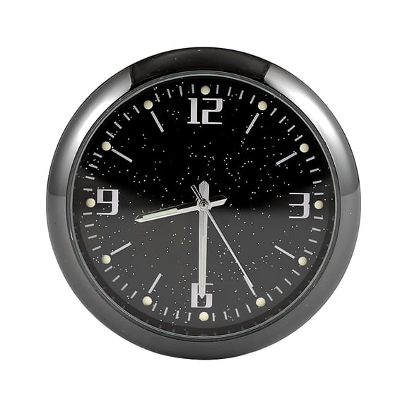 DESIGNICE 2026 New Car Clock Round Digital Button Battery Operated High/Low Temperature Resistant Noctilucent Car Decoration Adhesive Tiny Dashboard Car Quartz Clock for Automobile