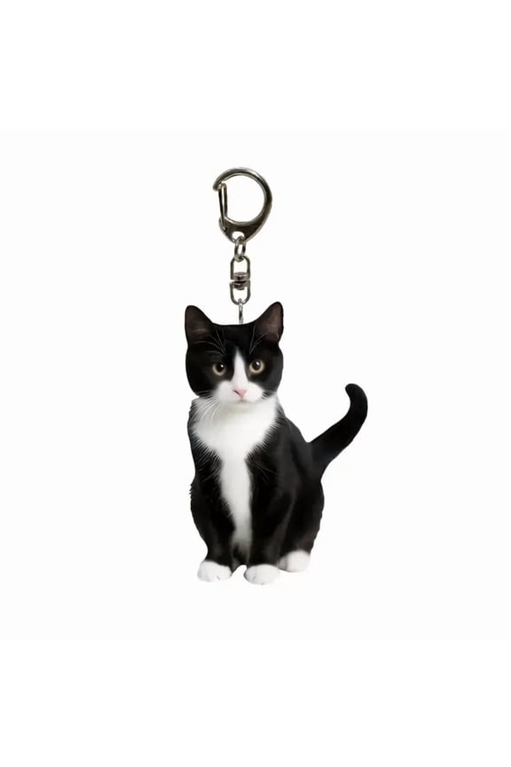 2026 New Cartoon Cat Shape Keychain 2D Acrylic Cat Charm Keyring Keys Parties Versatile Keychain Bag Charm Accessory for Keys, Backpack, Purse, Gift, Party Favor
