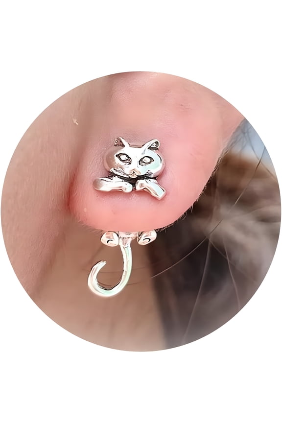2026 New Cat Earrings for Women Trendy Stuff Christmas Stocking Stuffers Cute Funny Animal Stud Earrings Jewelry Cat Lovers Gifts for Birthday Christmas
