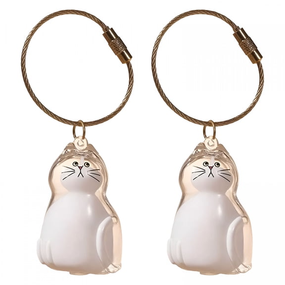 DESIGNICE 2026 New Cat Hair Memorial KeychainTransparent Pet Fur Keepsake Capsule with 6 Styles (Chubby Cat,Tabby Kitten,Orange Cat,Siamese Cat,Mustache Cat,Calico Cat)Cute Accessory for Cat Lovers