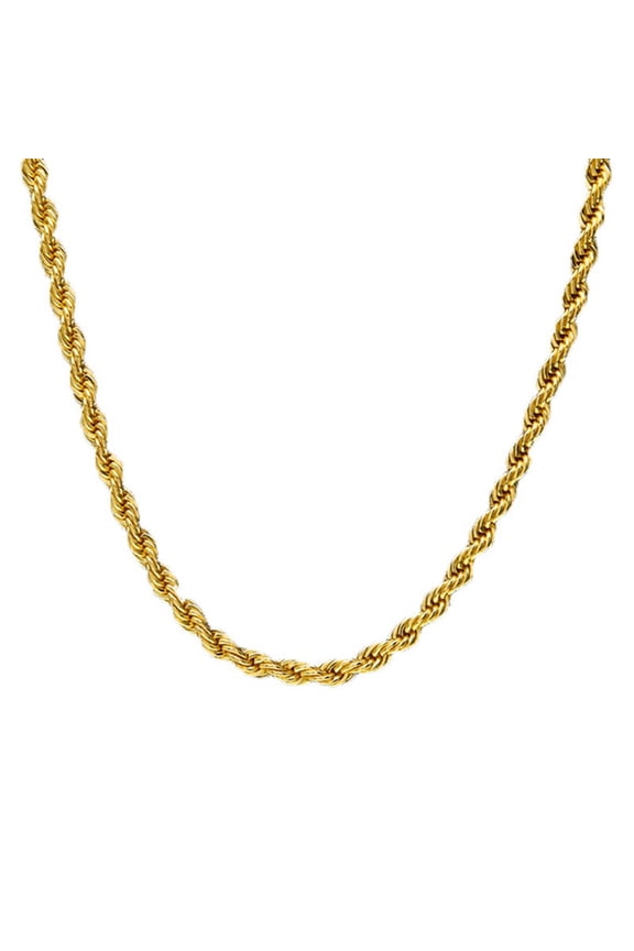 2026 New Chain Necklace,Twisted Chain Gold Necklace,Golden Hue Gold Filled Rope Chain Necklace,24In