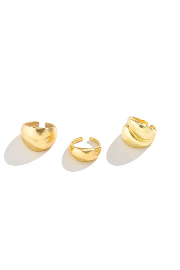 2026 New Chunky Gold Rings for Women Silver Chunky Rings Set Adjustable Thick Rings Gold Statement Rings Chunky Silver Rings for Women Chunky Gold Jewelry