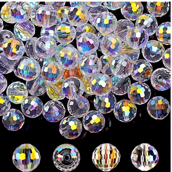 DESIGNICE 2026 New Clear Spacer Beads for Crafts Jewelry Making Diy Projects for Bracelet,Necklace,Crafts,Beading,Accessory Transparent Plastic Resin Small Beads 100Pcs