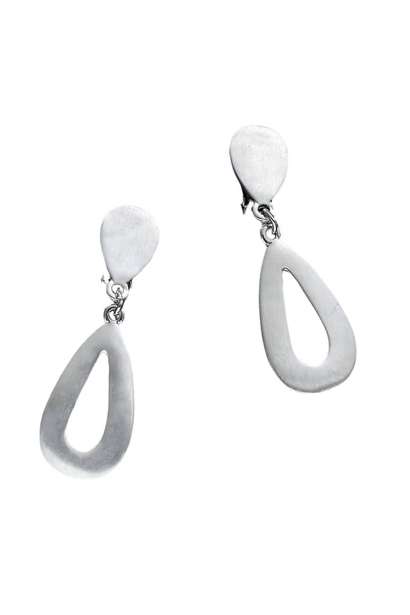 2026 New Clip on Earrings,Unique Sculptural Artistic Feel Earrings for Women,Gold Shine,Noble Aura Dangle Earrings for Women,White