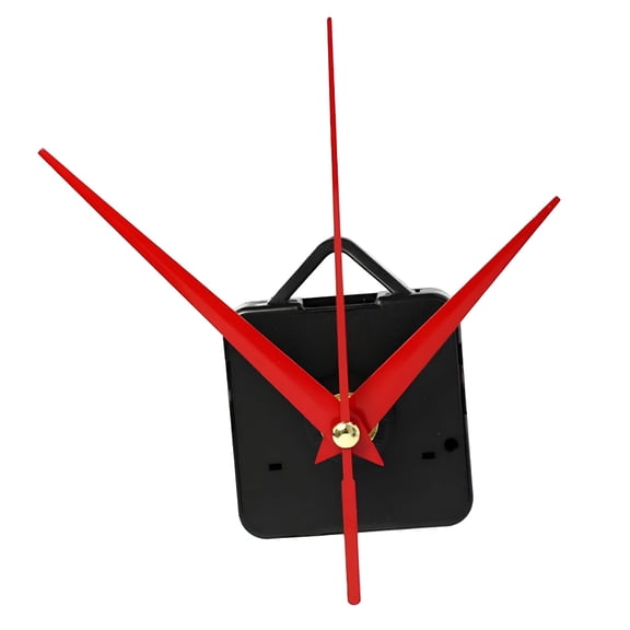 DESIGNICE 2026 New Clock Movement Mechanism with Long Hands Battery Operated Clock Motor Parts Replacement,0.6" Total Shaft Length - Red for Diy Clock Projects, Home Decor, Wall Clocks, Office Clocks