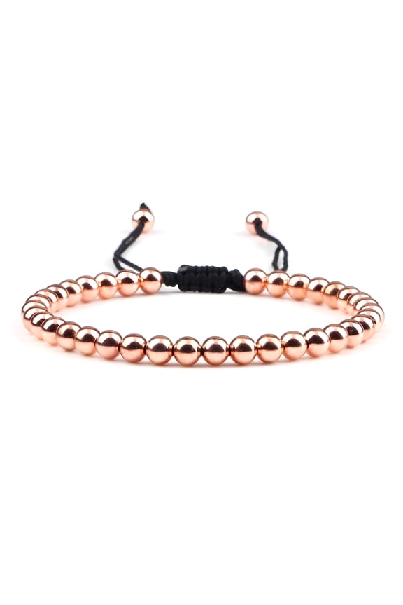 2026 New Copper Beads Bracelets 5Mm Handmade Adjustable Braided Strand Bangles for Women Men Yoga Healing Fashion Jewelry
