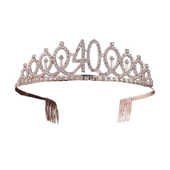 DESIGNICE 2026 New Crown Crystal Rhinestone Wedding Headpiece Princess Crown Electroplating Alloy Comb Crowns for Women 12.5X5Cm Number40 for Weddings Bridal Showers Parties Special Events Pageants