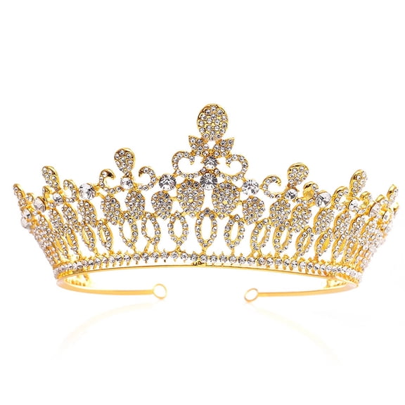 DESIGNICE 2026 New Crown Exquisite Alloy Princess Crown Intricate Craftsmanship Crowns for Women for Wedding Party Birthday Crown 14.5X7.5Cm White