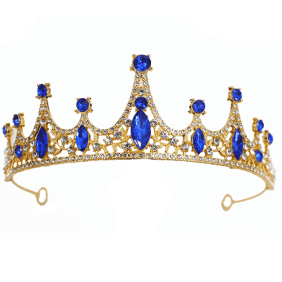 DESIGNICE 2026 New Crown,Exquisite Crystal Embellishments and Sparkling Rhinestone Details Crowns for Women,Lightweight Princess Crown for Birthdays and Special Occasions,Dark Blue