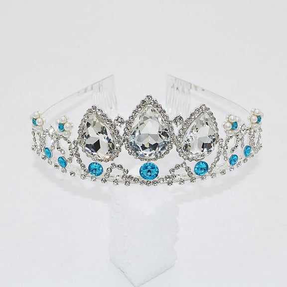 DESIGNICE 2026 New Crown Sparkling Crystal Birthday Crown Kids Alloy Tiara Rhinestone Princess Crown 12.5X5Cm Silver White for Birthdays Parties Dress-Up Pageants Photo Shoots.
