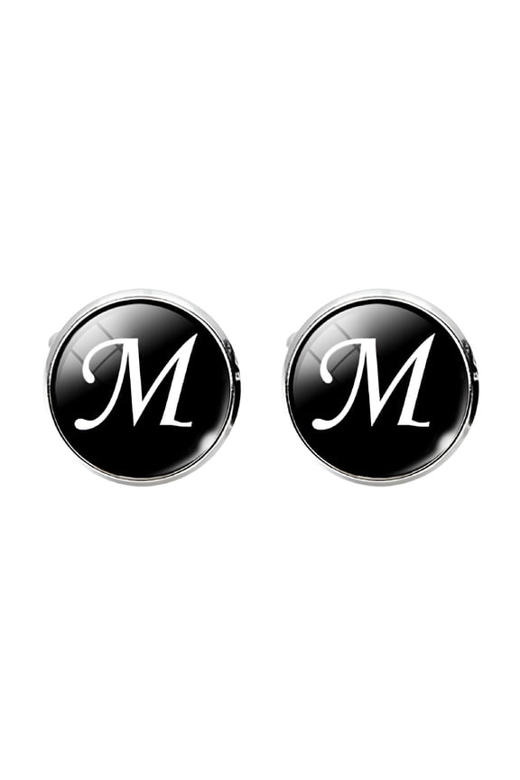 2026 New Cufflinks Cuff Collar Button Men Links Mens Set Studs Initial Letter Initials Wedding Tuxedo Glass Link for Wedding,Party,Business
