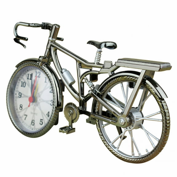 DESIGNICE 2026 New Desk Clock Vintage Table Bike Clock Desktop Silent Metal Clock for Office,Bedroom,Study for Office Bedroom Quartz Decor