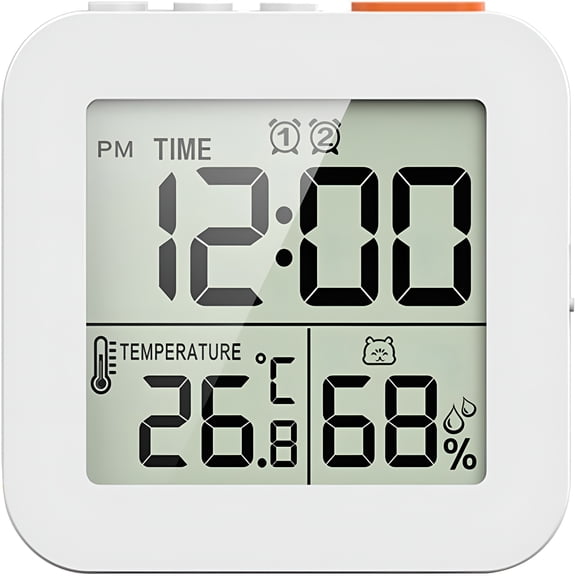DESIGNICE 2026 New Digital Timer Shower Clock with Alarm,Bathroom Kitchen Wall Clock,White for Bathroom, Kitchen, Home, Office, Shower, Cooking, Workout, Time Management