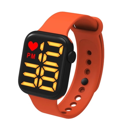 DESIGNICE 2026 New Digital Watch,Led Backlight Digital Watch Men,Waterproof Watch Multi-Sport Functionality Flow Magazine,Orange