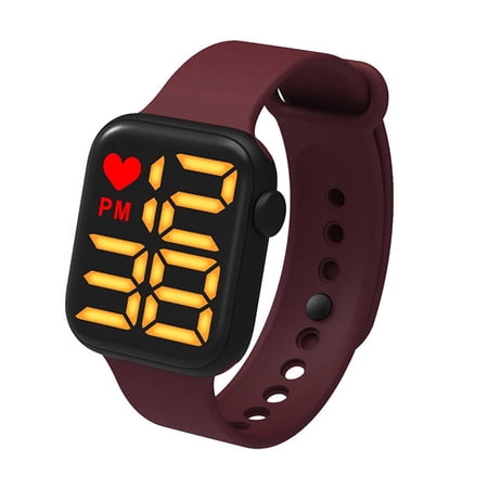 DESIGNICE 2026 New Digital Watch,Waterproof Sports Watch Digital Watch Men,Led Backlight Multi-Function Mode Flow Magazine,Wine Red