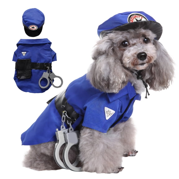 DESIGNICE 2026 New Dog Halloween Costumes,Whimsical Costumes for Dogs,Polyester Police Set Small Dog,For Halloween Party,Cosplay,Photo,Pet Show,Style4,L