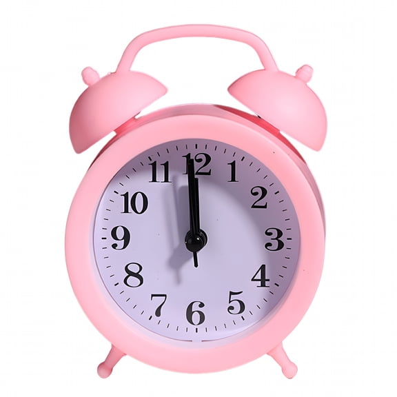 DESIGNICE 2026 New Double Bell Clock Accurate Timekeeping Battery Operated Analog Mini Round Bedside Desk Alarm Clock Cute Kids Gift for Bedroom, Kids Room, Bedside Table, Office, Home Decor.