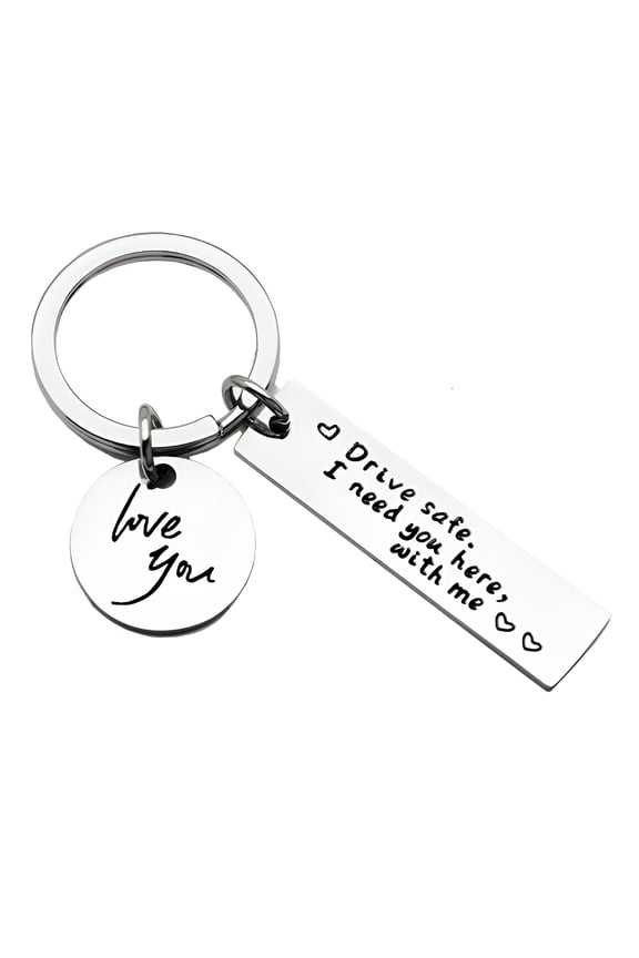 2026 New Drive Safe I Need You Here with Me Love You Keychain for Boyfriend Husband Dad Birthday Valentine'S Day Gifts for Car, Keys, Backpack, Gift