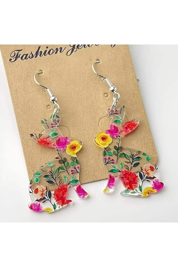 2026 New Easter Earrings Cute Bunny Egg Rabbit Drop Colorful Flower Animal Dangle Spring Earrings Holiday Jewelry Gift for Women for Party, Holiday, Spring, Casual, Gift