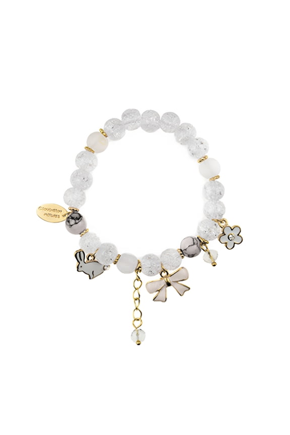 2026 New Easter Rabbit Baby Crystals Rose Pearl Bracelet for Girls Newborn Baby Bracelets for Infant Girls Toddler Bracelets and Little Girl Jewelry Gifts for Teenage Girls