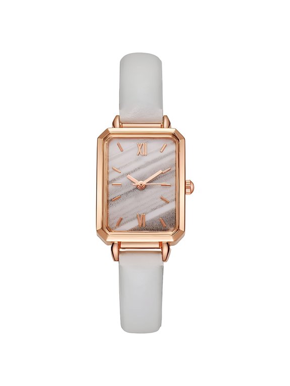 2026 New Elegant Vintage Simple Style Rectangle Stainless Steel Fashionable Wristwatch for Women for Office Casual Party Daily White Watches for Women Bracelets