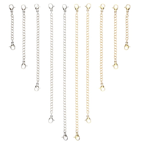 DESIGNICE 2026 New Extender Chain 10Pcs Necklace Extension Chain with Lobster Buckle for Diy Jewelry Making, for Custom Jewelry, Necklace Repairs, Crafting, Accessory Design, Personalizing Gifts.