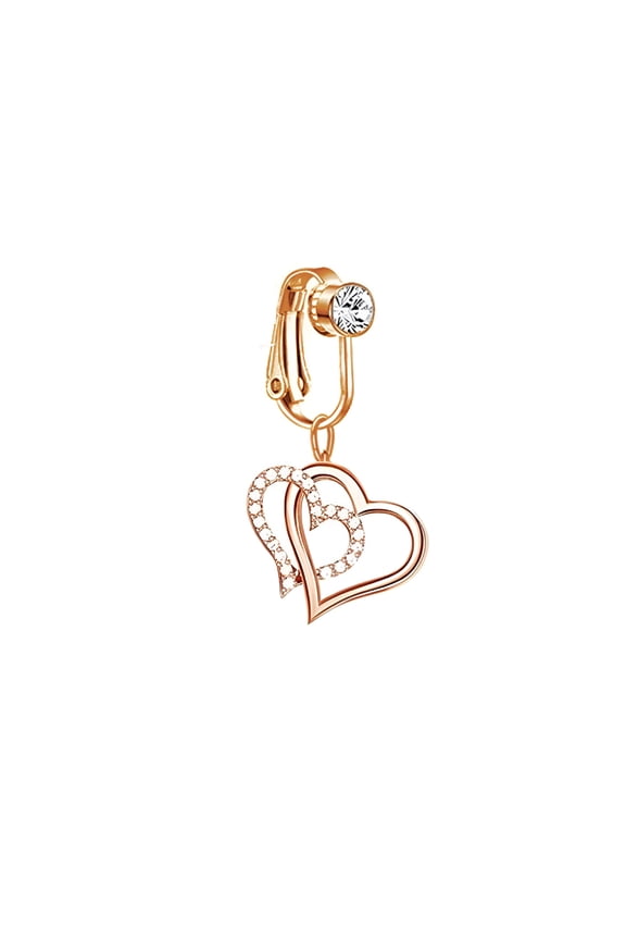 2026 New Fake Belly Button Rings Fake Belly Piercing Clip on Umbilical Navel Fake Piercing Faux Belly Clip Cartilage Clip Earrings