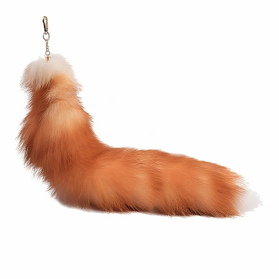 DESIGNICE 2026 New Faux Fox Tail Keychain with Metal Clip-Soft Artificial Fur,Versatile Accessory for Bags,Wallets,Backpacks-Realistic Eye-Catching Charm for Cosplay,Costumes Daily Wear Yellow