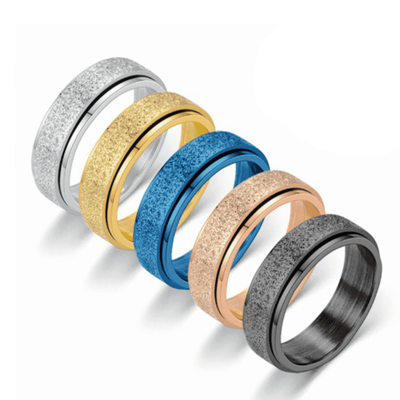 DESIGNICE 2026 New Fidget Ring,Anxiety-Relieving Function Fidget Rings,Rotatable Design Anxiety Ring,For Office,School,Home,8