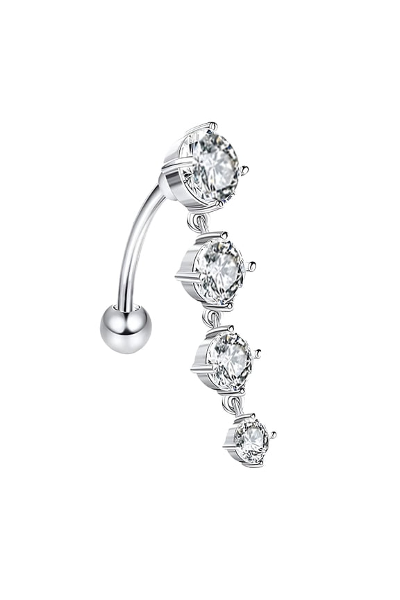 2026 New Floating Belly Button Rings Stainless Steel Rhinestone Navel Rings Geometric Shape Zircon Belly Navel Piercing Jewelry for Women Girls for Daily Wear,Parties,Casual Outings,Gifting