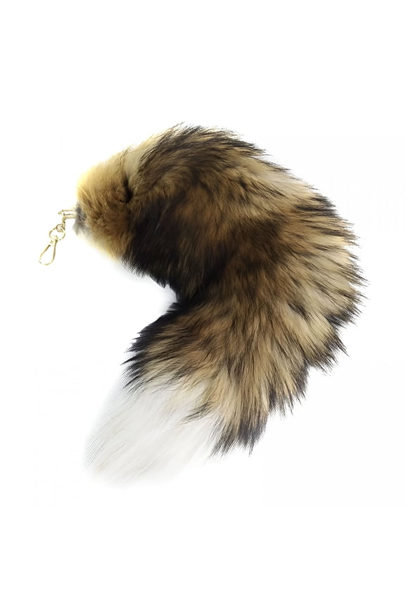 2026 New Fox Tail 15.75Inch Animal Tail Shaggy Faux Fur Tail Realistic Fox Tail Keychain Decorative Tail for Handbag Backpack Cosplay