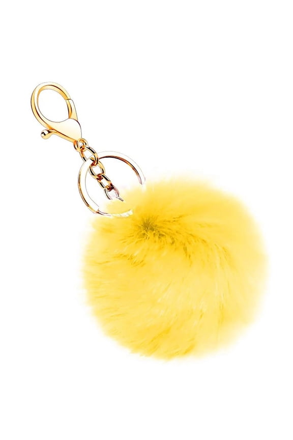 2026 New Fuzzy Keychain Fuzzy Pom Pom Keychain Cute Plush Ball Key Ring for Bag, Car Keys, Purse Or Backpack Charm Pom Pom Keychain