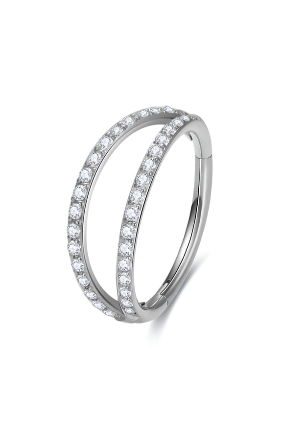 2026 New G23 Titanium Septum Clicker Nose Ring,Triple Double Open Stack Hoop Ring,Daith Helix Rook Conch Tragu Cartilage Piercing Jewelry for Daily,Party,Club,Festival,Casual