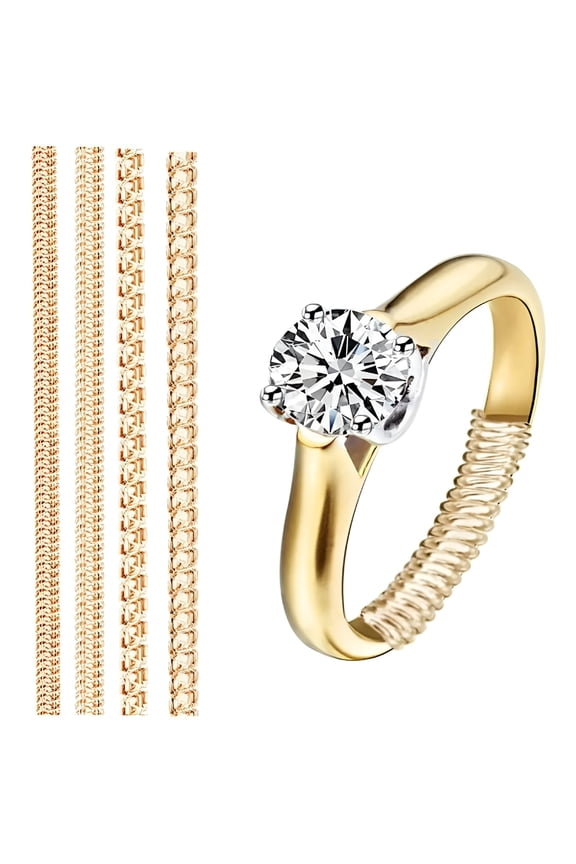 2026 New Gold Ring Size Adjuster - Clear Spring Telephone Line Guard for Loose Rings, Jewelry Sizer (Pack Of) for Resizing, Ring Adjustments, Jewelry Repair, Accessory Customization.