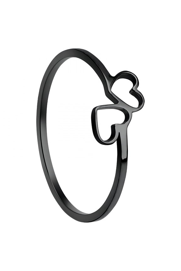 2026 New Gold Silver Rings for Women Non Tarnish Stackable Rings Trendy Dainty Gold Plated Stacking Cubic Zirconia Thumb Ring Set Love Friendship Dual Band Rings Promise Wedding (Black,8)