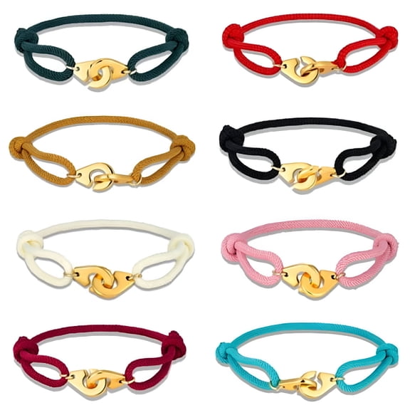 DESIGNICE 2026 New Golden Handcuffs Carrying Strap Milan Rope Adjustable Bracelet for Casual, Party, Gift, Daily