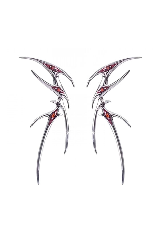 2026 New Gothic Blood Butterfly Ear Cuff Ear Bone Clip Punk Cool Earrings Irregular Metal Nonpiercing Earring for Women