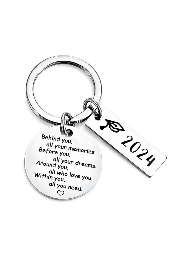 2026 New Graduation Keychain with "Within You All You Need" Silver Key Chain for Graduation, Gifting, Keepsakes, Encouragement, Souvenirs.