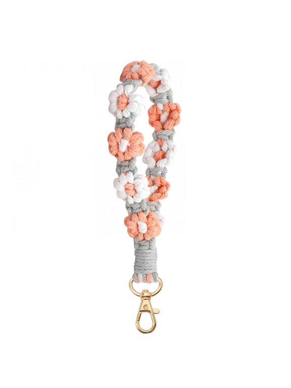 2026 New Handmade Macrame Keychain Wristlet Keychain Weave Exquisite Keyring Holder Bracelet Lanyard for Women for Keys,Bag,Travel,Party,Office